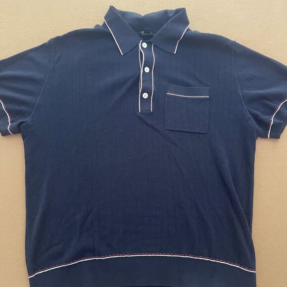 2 Pack of TODD SNYDER shirts SIZE LARGE Navy Blue & White - Picture 2 of 4
